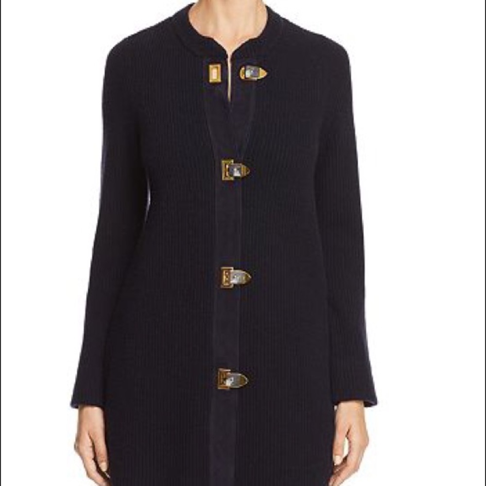 New with Tags Burch Rory Sweater NAVY Coat Size M